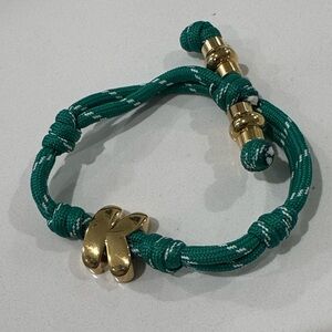 BaubleBar Green and Gold Bubble Initial K Bracelet
